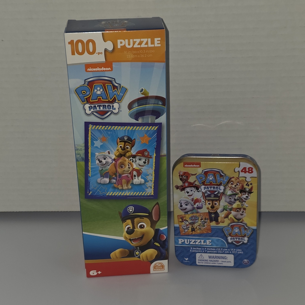 NIB Nickelodeon Paw Patrol Puzzle Set - 100 Piece and 48 Piece - Multicolor